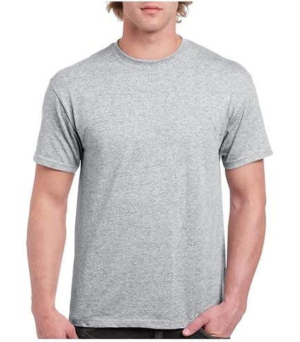Gildan Unisex, Adult Heavy Cotton T-Shirt (5000). Ash Gray, Medium
